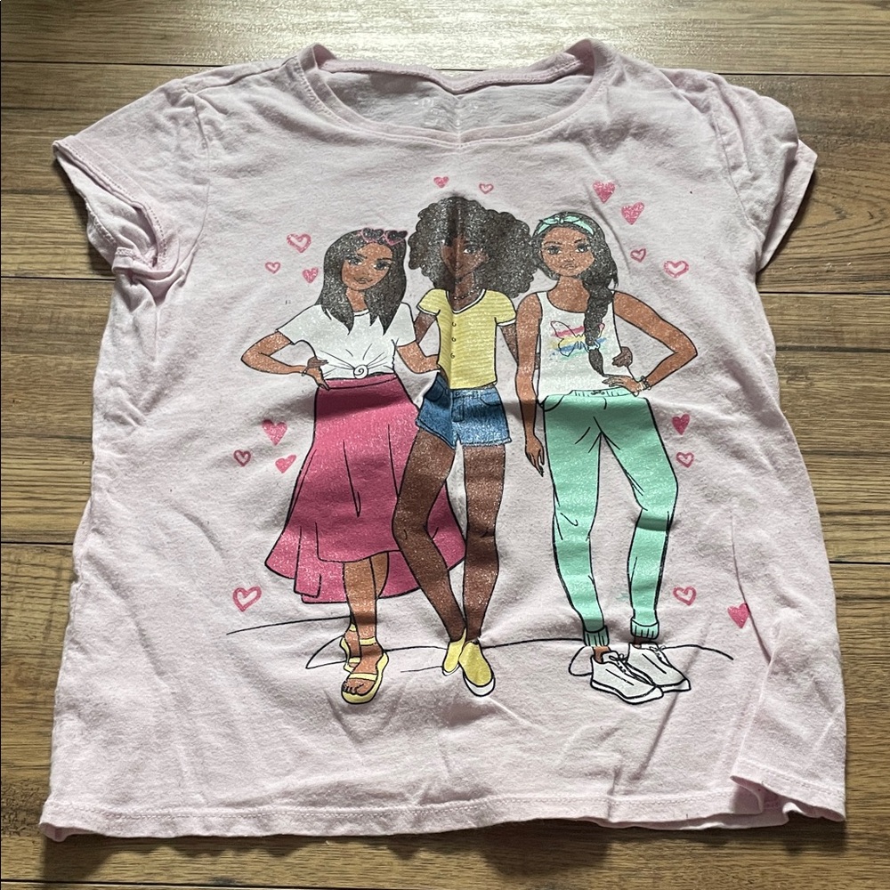 Charming Pink Graphic Tee for Kids (Bin Q)
